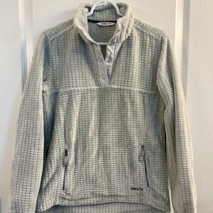 Orvis Mesa Light Blue/Gray Textured Fleece Pullover